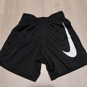 Nike Kids Black Shorts with White Swoosh